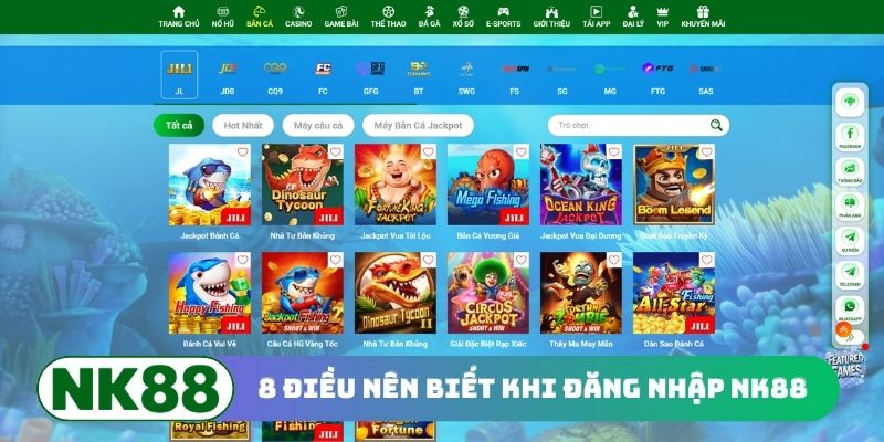 8 điều nên biết khi đăng nhập NK88