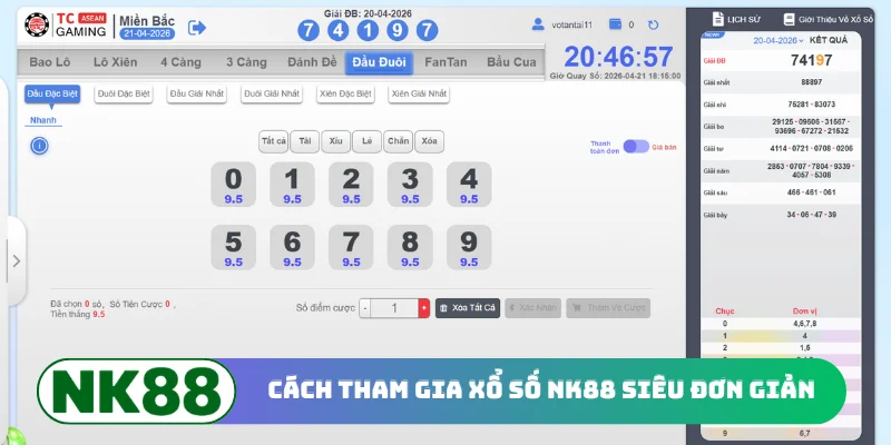 Cách tham gia xổ số NK88 siêu đơn giản