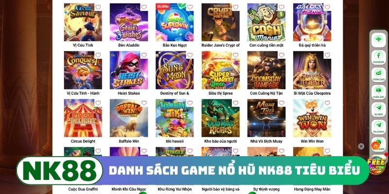 Danh sách game nổ hũ NK88 tiêu biểu