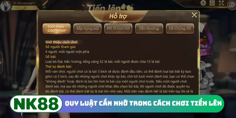 Quy luật cần nhớ trong cách chơi Tiến Lên