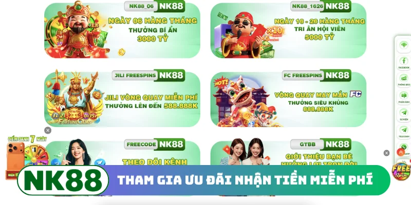 Tham gia ưu đãi nhận tiền miễn phí
